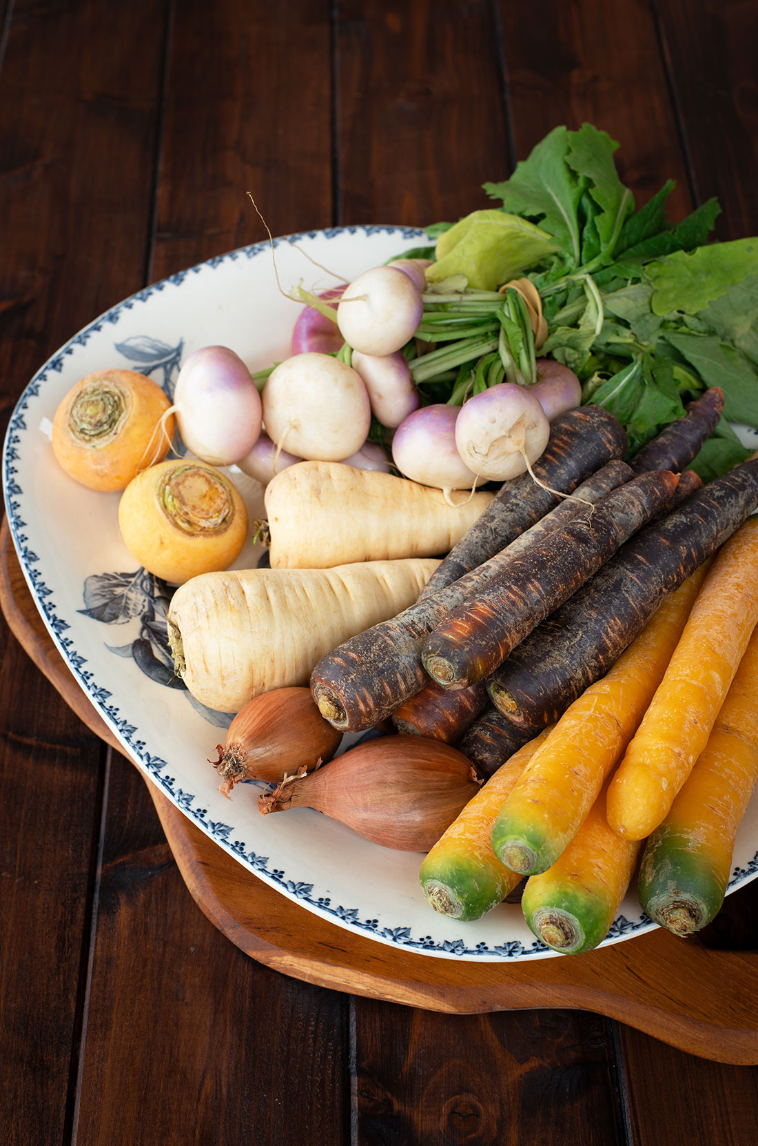 Légumes racines utilisés dans la recette de chapon farci