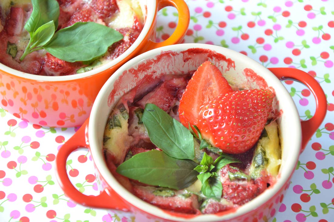 clafoutis fraises basilic