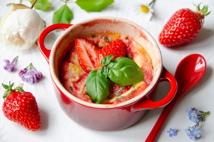 Recette de clafoutis fraises basilic