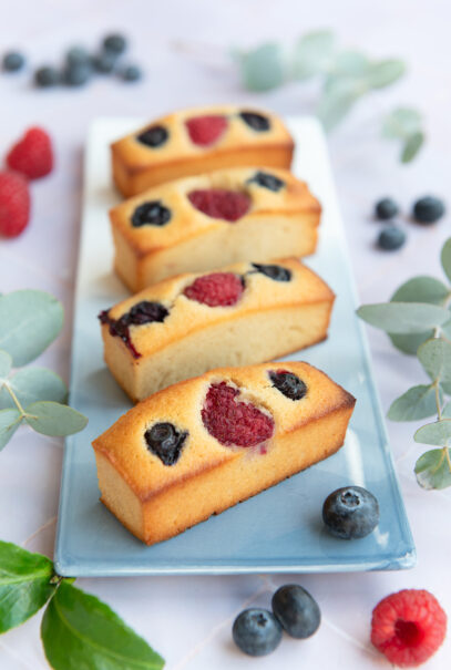 Financiers framboises myrtilles, parfaits pour le goûter