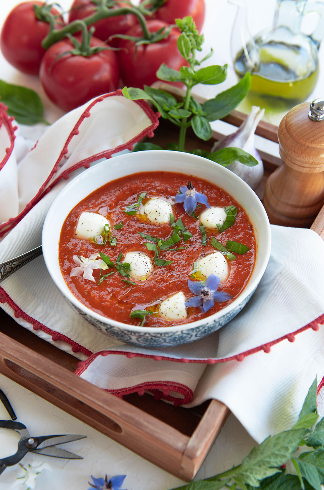 Recette de soupe froide tomate mozzarella