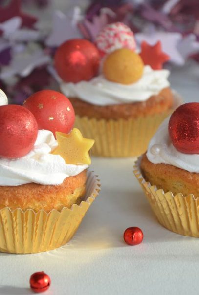 Cupcakes de Noël coeur crème de marrons