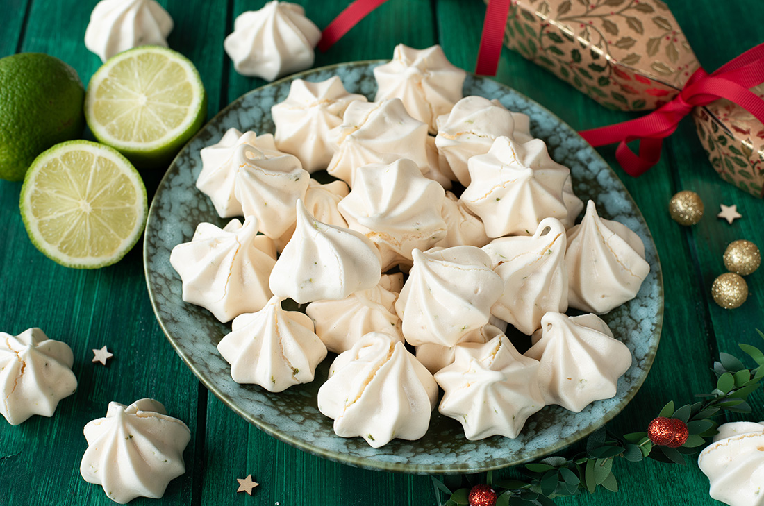 Recette de meringues au citron vert et à la fleur de sel