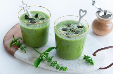Soupe minute fèves basilic