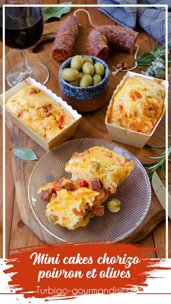 Mini cakes poivrons, chorizo et olives