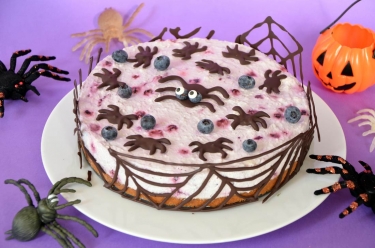 cheesecake aux myrtilles pour halloween