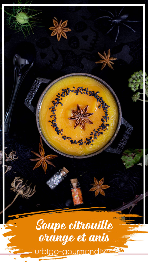 Soupe de la sorcière, à la citrouille, orange et anis