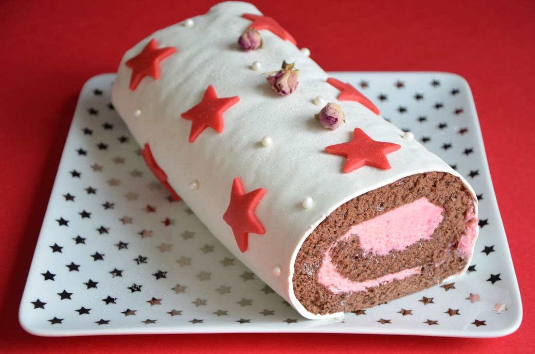chocoroulé : un gâteau au chocolat et à la rose