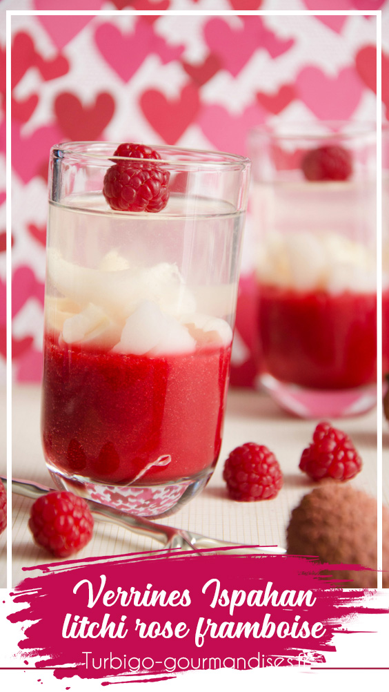 Verrines Ispahan à la rose, au lichi et à la framboise