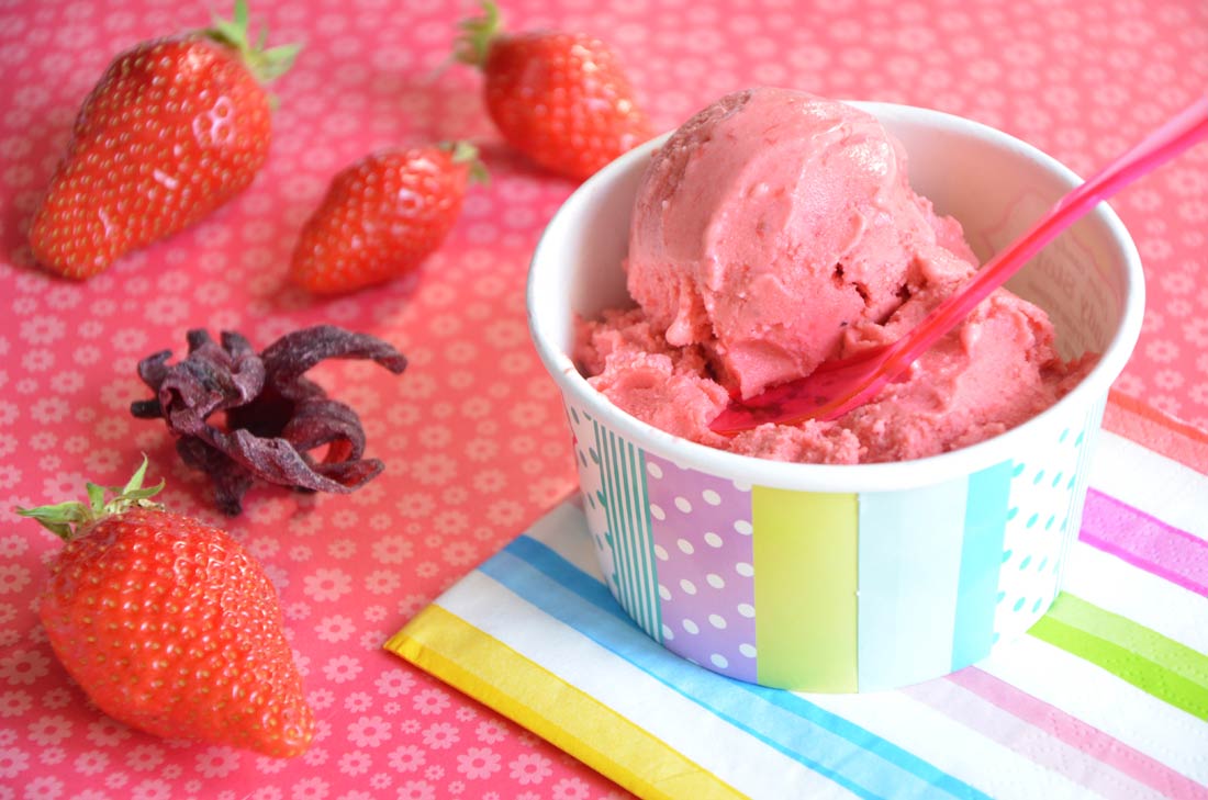 glace fraises karkadé