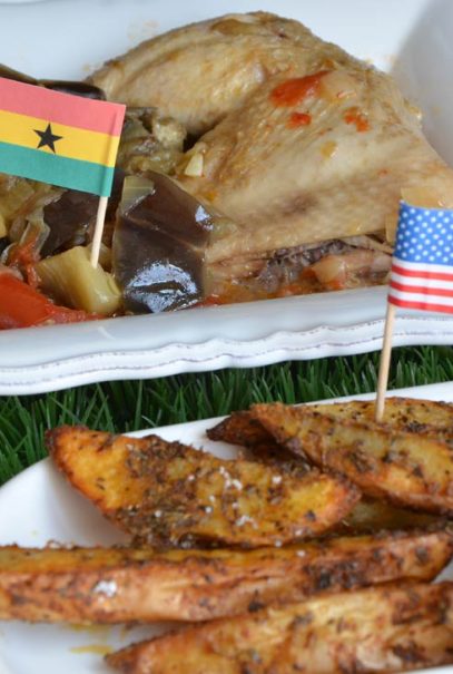 Poulet Kédjénou et potatoes, une recette du Ghana