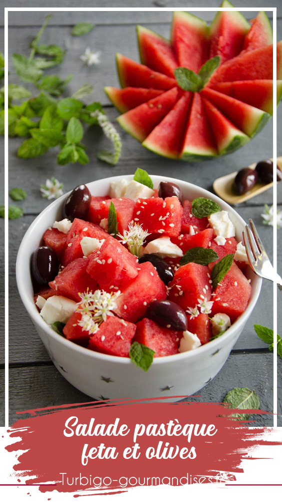 Salade pastèque, feta et olives