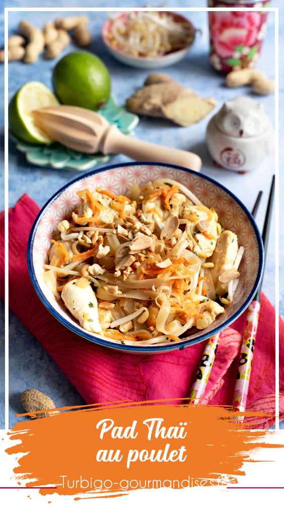 Délicieux Pad thaï au poulet