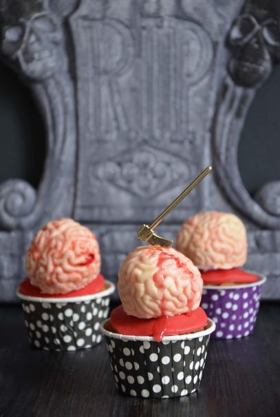 cupcakes cerveaux en guimauve