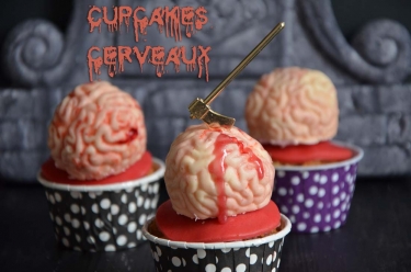 cupcakes cerveaux guimauve