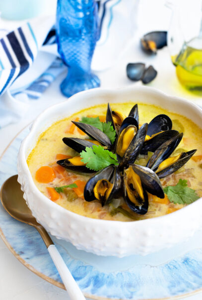 Soupe thaï de moules de Bouchot AOP