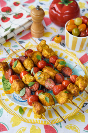 Brochettes de poulet chorizo