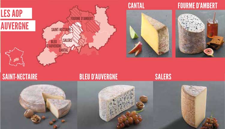 fromages Aop d'Auvergne