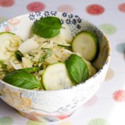 salade de pâtes avoine aux légumes verts