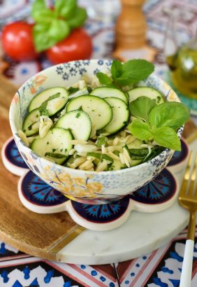 Salade de pâtes avoine aux légumes verts