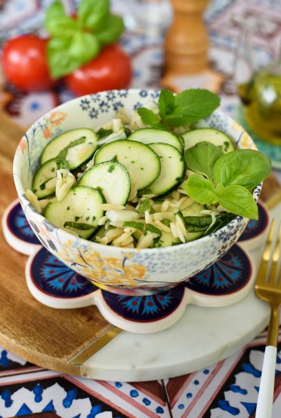 salade de pâtes avoine aux légumes verts