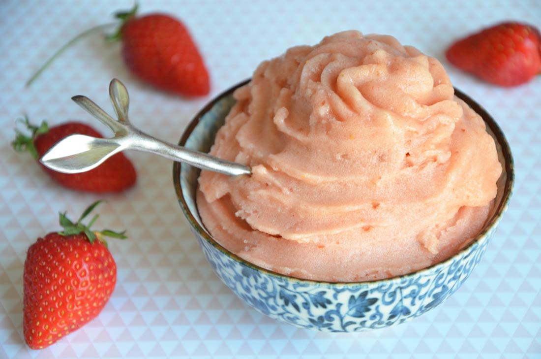 sorbet rhubarbe fraise pomme, une recette détox