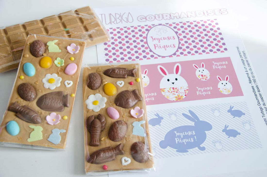 tablettes de chocolat customisé pour Pâques