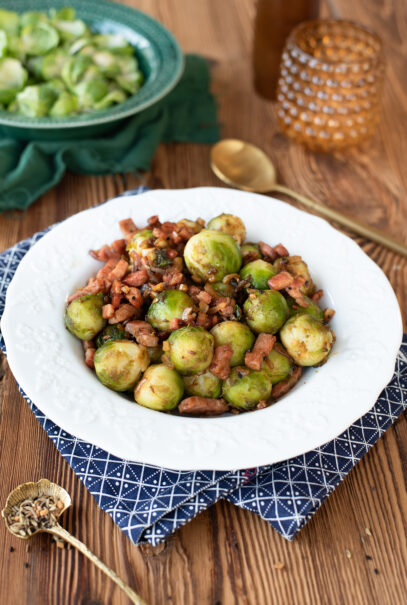 Recette de choux de Bruxelles au bacon et panch phoran