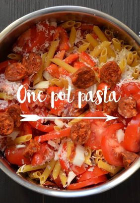 One pot pasta penne chorizo poivrons