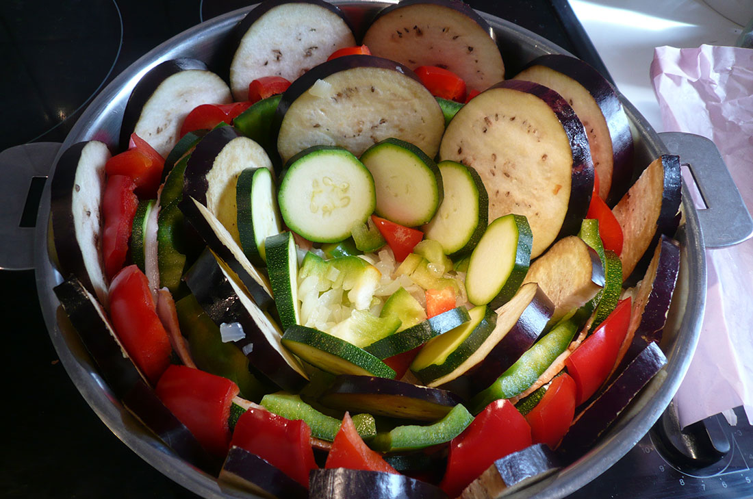 tian de légumes avant cuisson