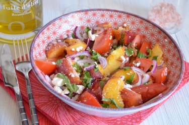 salade tomates nectarines feta