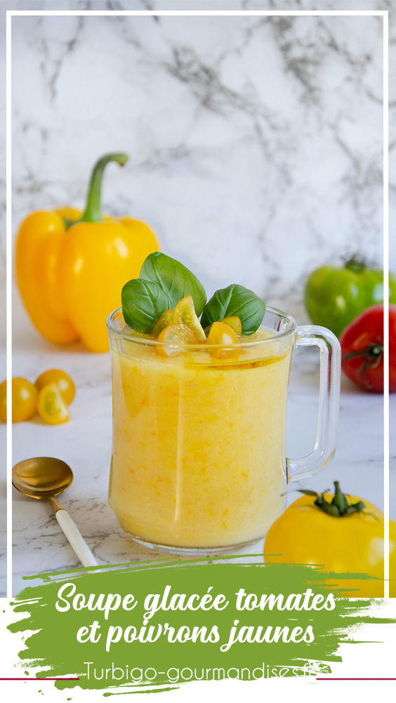 Soupe glacée tomates et poivrons jaunes