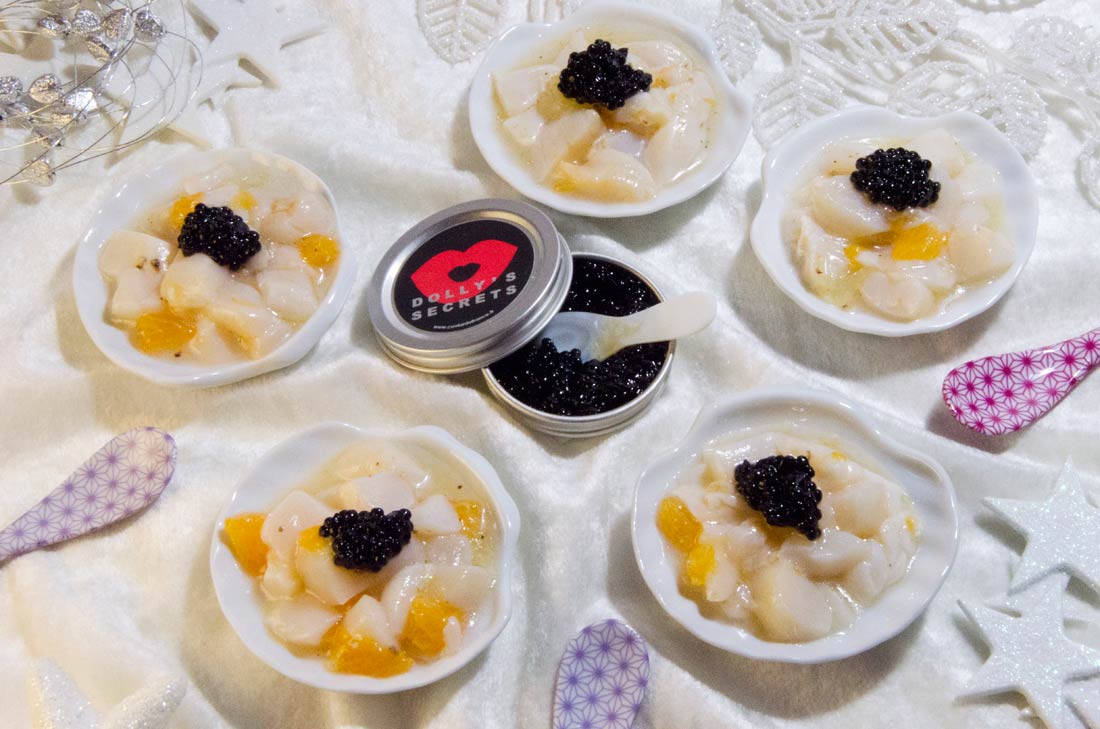 Tartare de saint-jacques clémentine et caviar