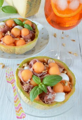 Melon surprise jambon de Parme et parmesan