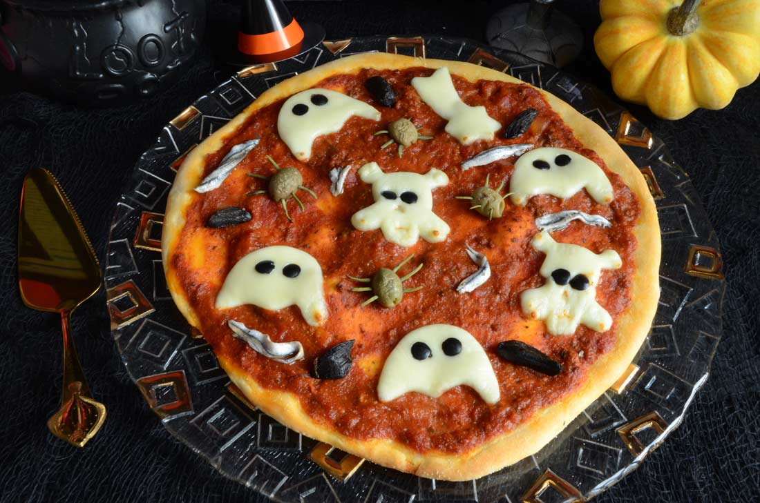 pizzas fantômes maison Halloween