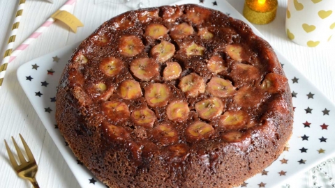Gateau Renverse Banane Chocolat Familial Et Gourmand