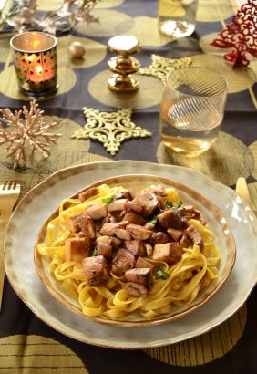 Tagliatelles aux cèpes et au foie gras