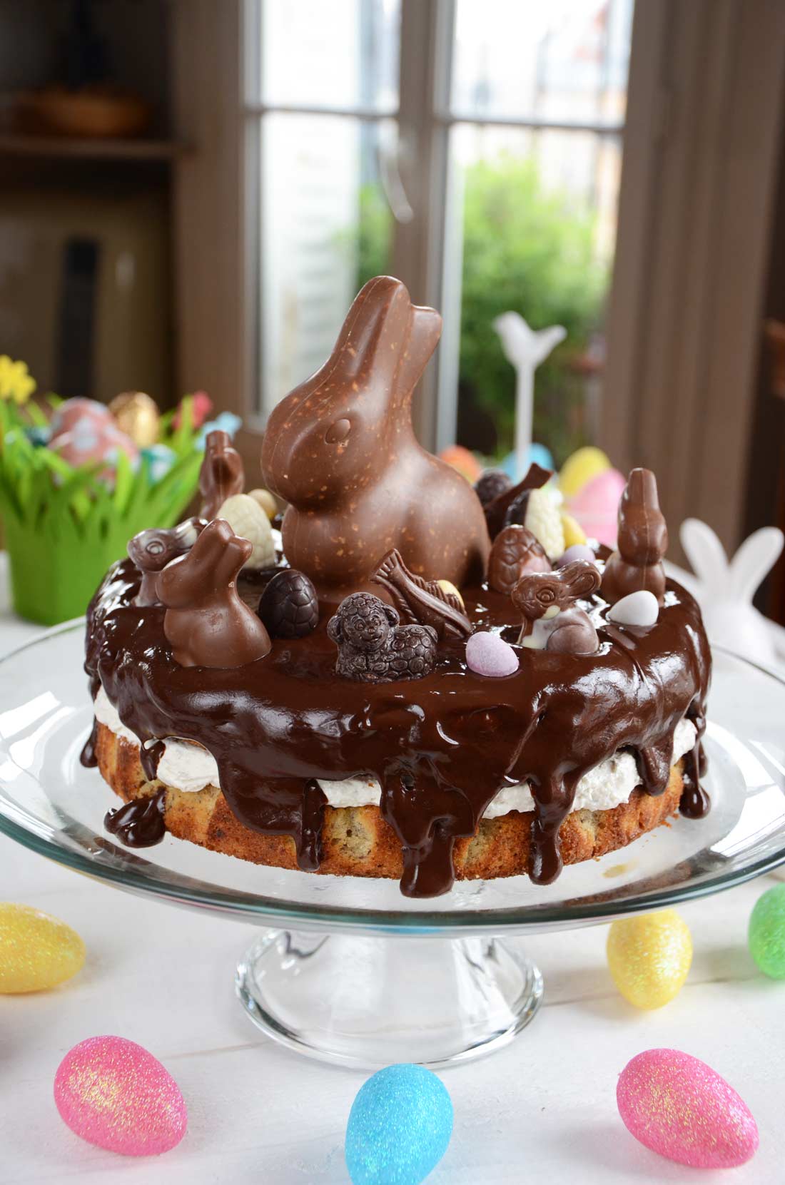 Gâteau noisettes et chocolat de Pâques maison