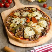 Pizza légumes grillés et mozzarella maison