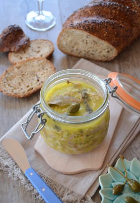 Rillettes de lapin citron confit et câpres