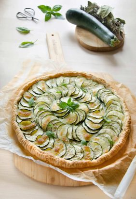 Tarte fine courgettes mozzarella