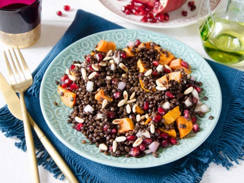 Salade De Lentilles Beluga Et Patates Douces