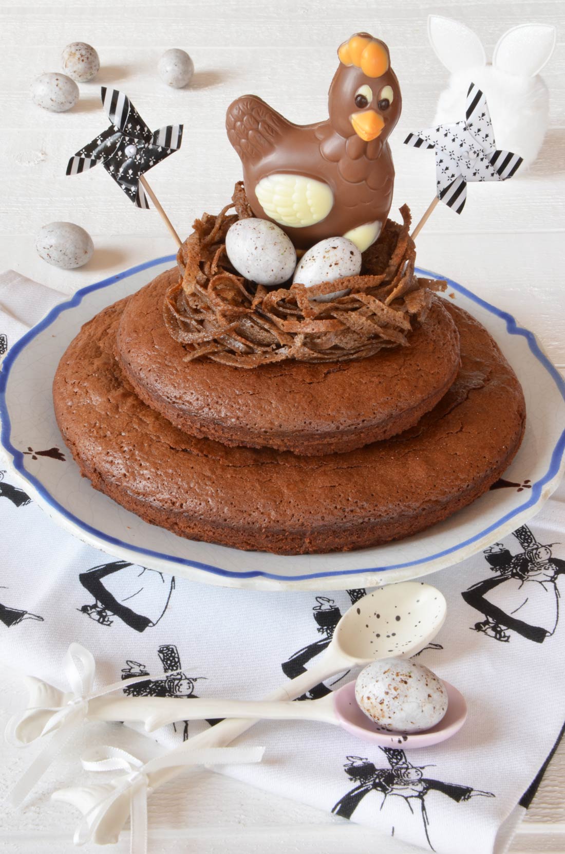 Gâteau de Pâques à la bretonne chocolat nids galettes sarrasin