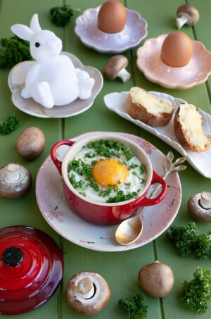 Oeuf cocotte aux champignons
