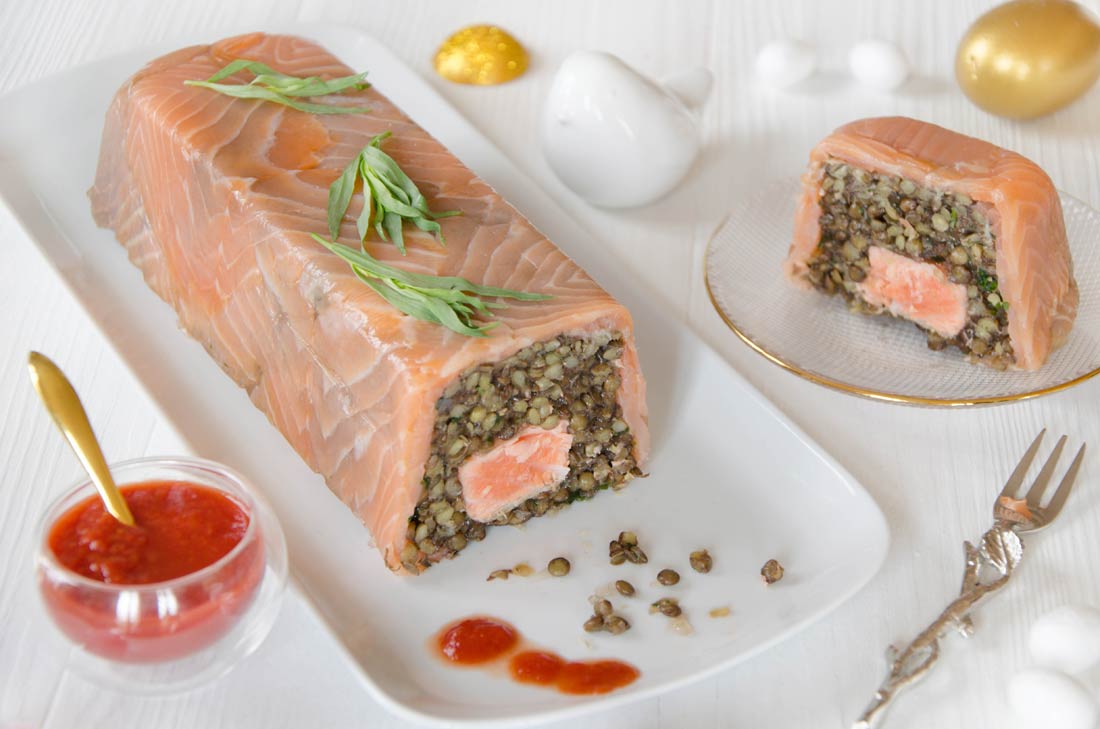 Terrine de saumon aux lentilles vertes