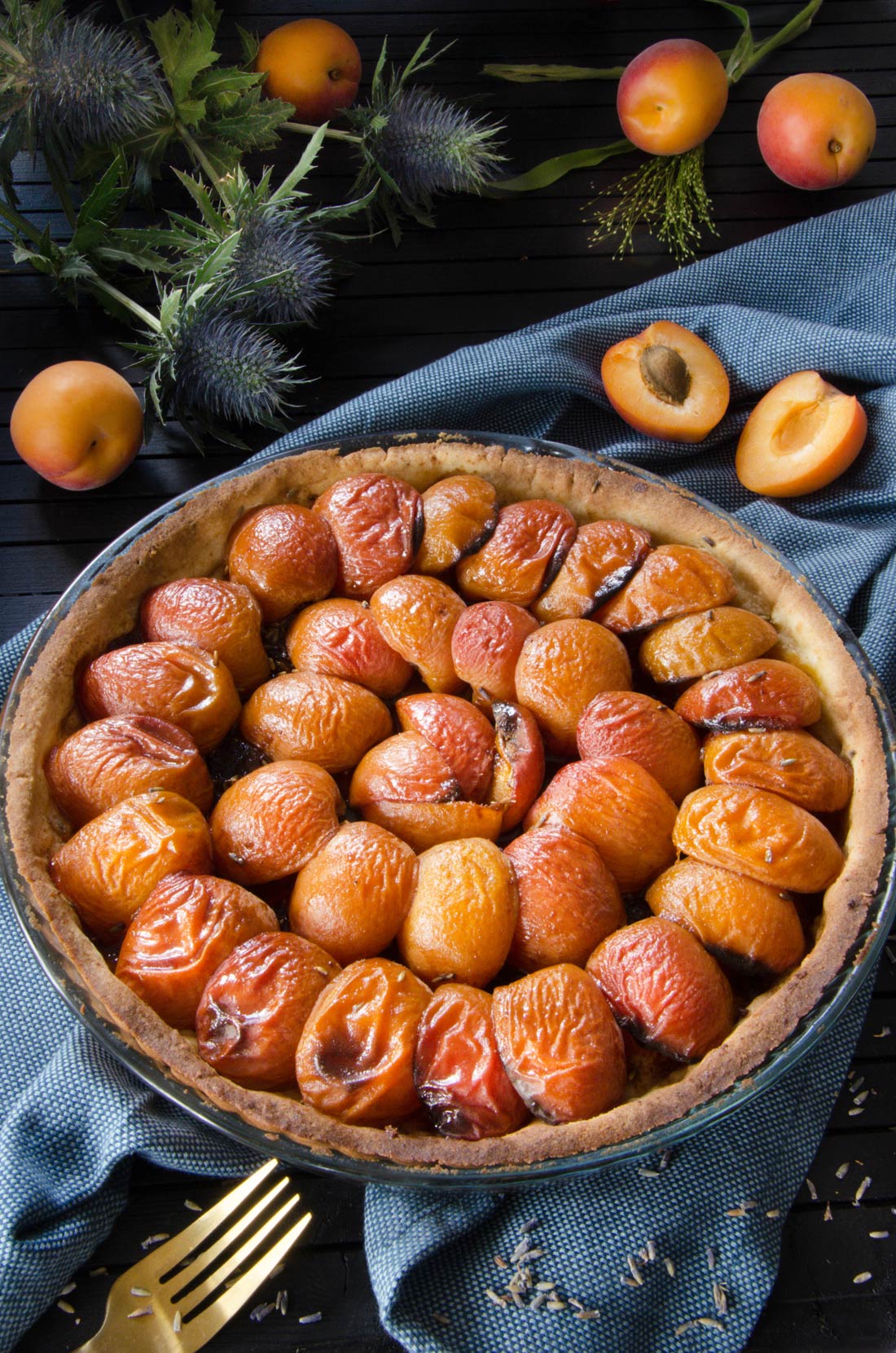 Tarte abricots lavande fait maison