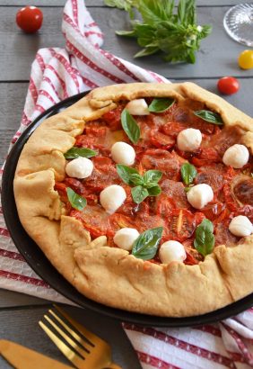Tarte rustique tomates cerises mozzarella
