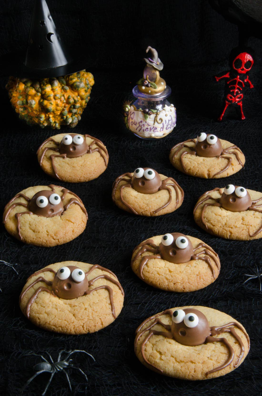 Biscuits cookies araignées chocolat maison