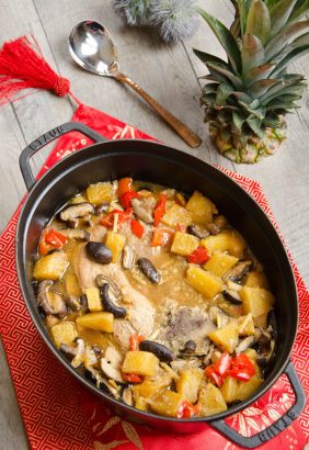Rouelle de porc ananas champignons