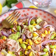 Salade de riz sauvage au thon, un délicieux plat complet